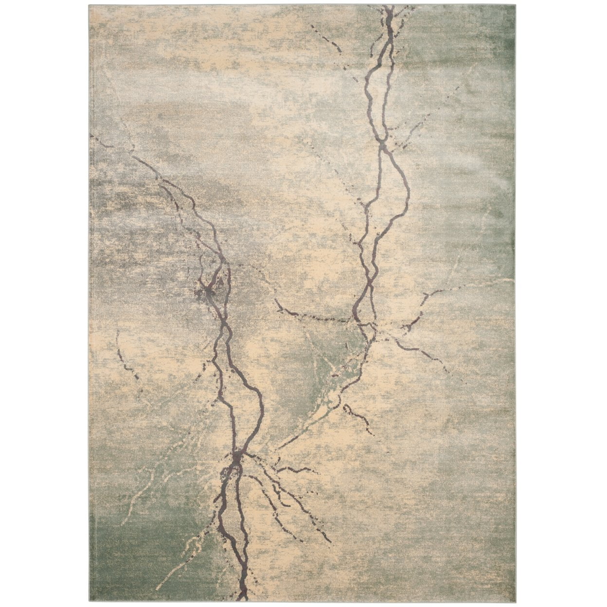 Gray Abstract Hand-Knotted Viscose Area Rug