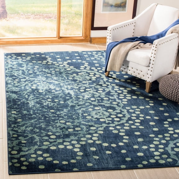 SAFAVIEH Constellation Vintage Gloriana Polka Dot Area Rug, Blue/Multi, 4' x 5'7"