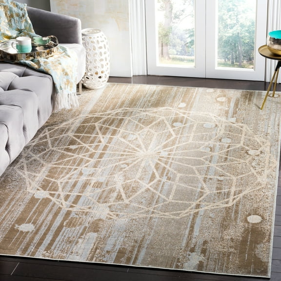 SAFAVIEH Constellation Vintage Delmar Geometric Area Rug, Beige/Multi, 5'3" x 7'6"
