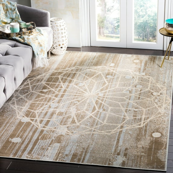 SAFAVIEH Constellation Vintage Delmar Geometric Area Rug, Beige/Multi, 6'7" x 9'2"