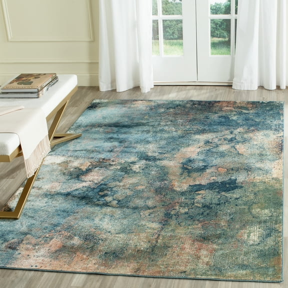 SAFAVIEH Constellation Vintage Dermot Abstract Area Rug, Light Blue/Multi, 9' x 12'