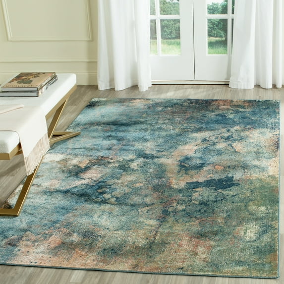 SAFAVIEH Constellation Vintage Dermot Abstract Area Rug, Light Blue/Multi, 5'3" x 7'6"