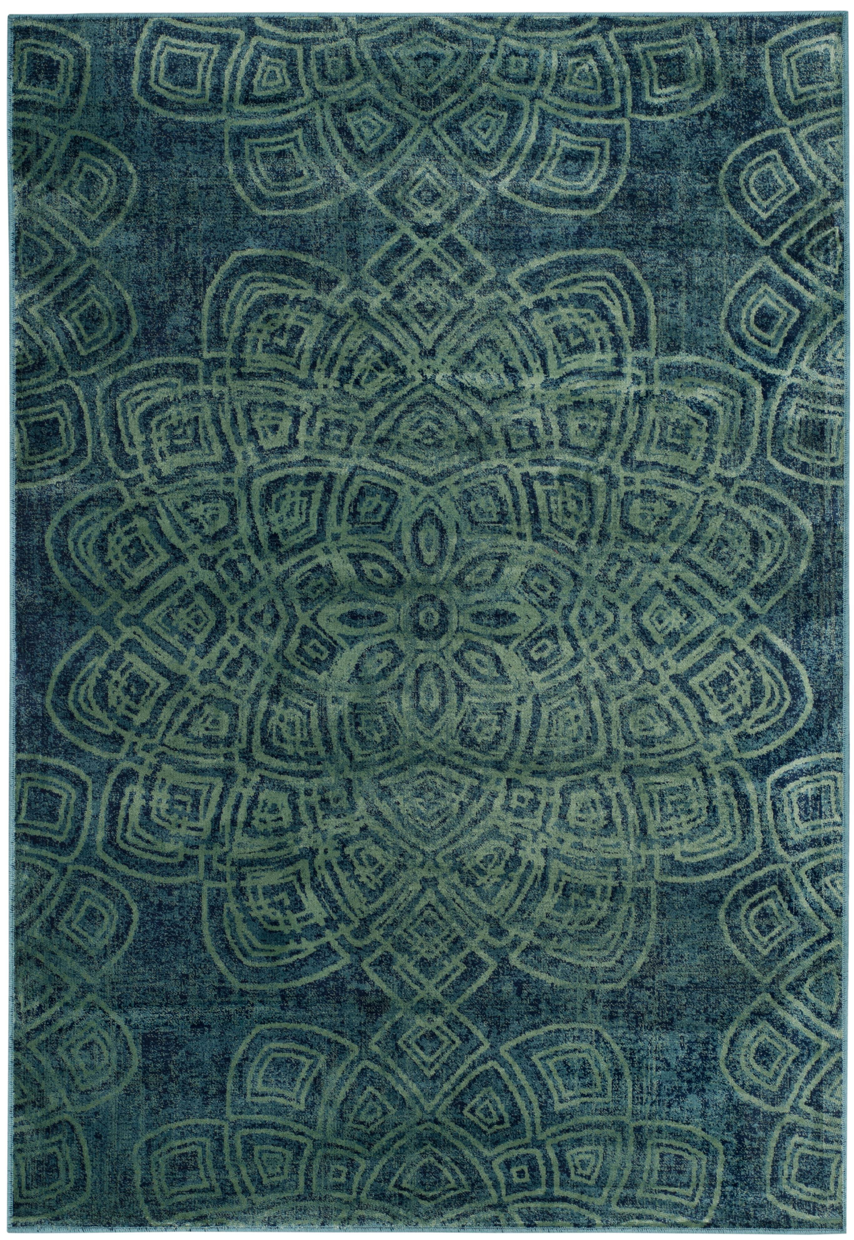 Constellation Vintage Light Blue & Multi Wool-Viscose Rug 4' x 5'7"