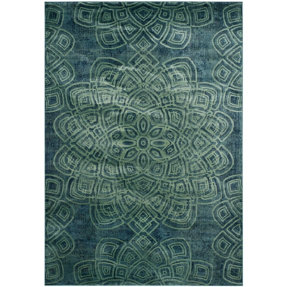 SAFAVIEH Constellation Vintage Marcella Abstract Area Rug, Light Blue/Multi, 8'10" x 12'2"