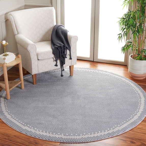 SAFAVIEH Continental Ermintrude Distressed Area Rug, Gray/Beige, 6'7" x 6'7" Round