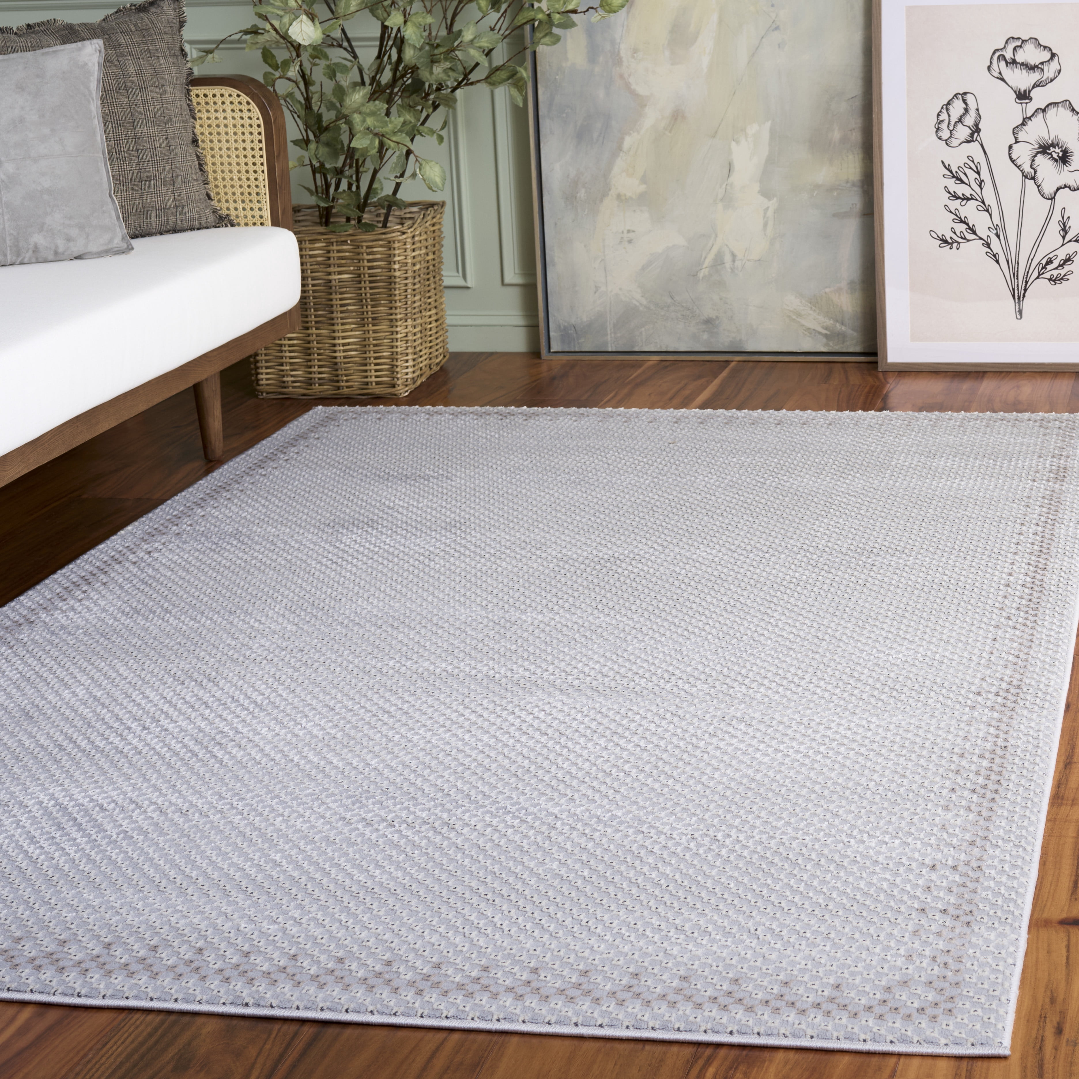 SAFAVIEH Continental Ermintrude Distressed Area Rug, Light Gray/Dark Gray, 4' x 6'