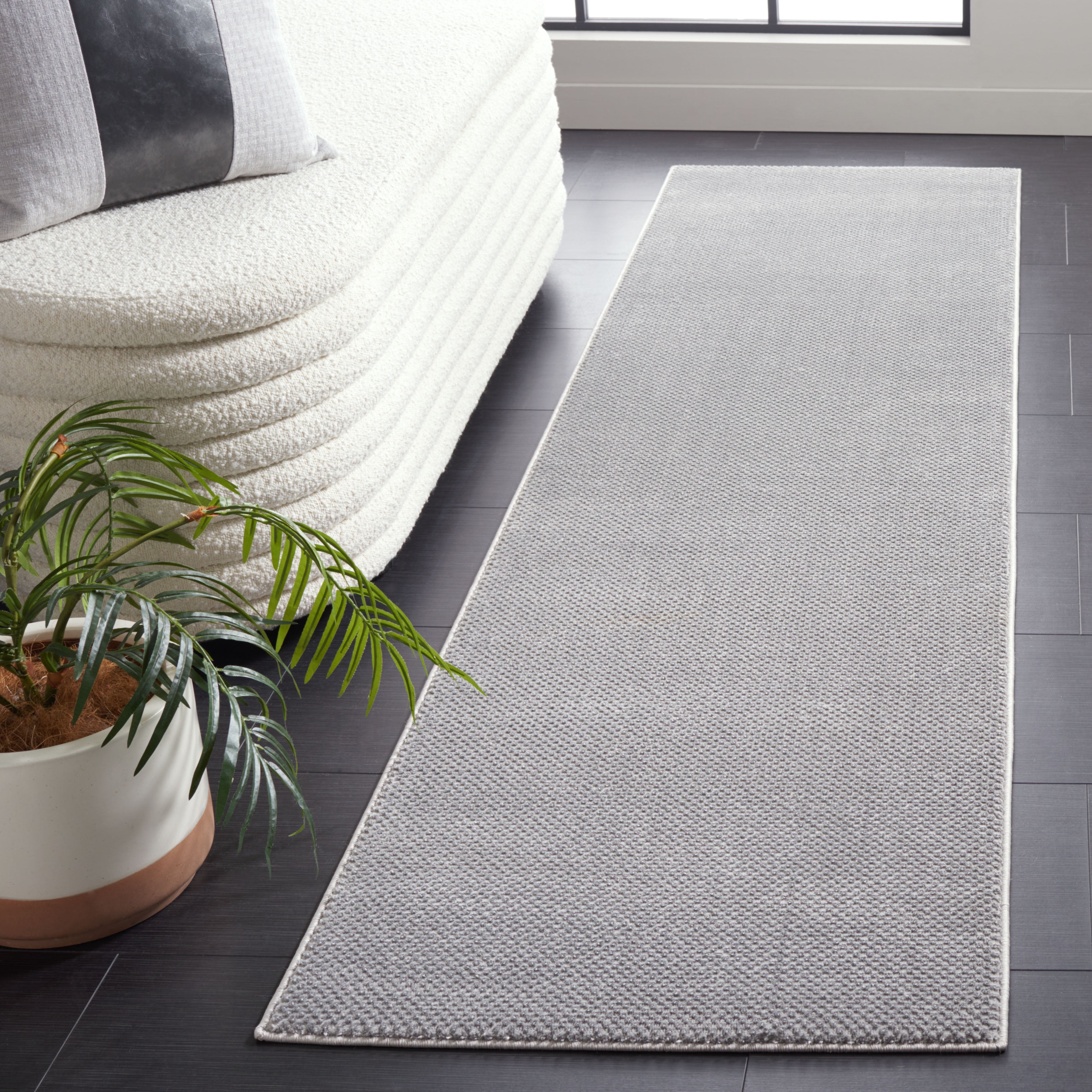 SAFAVIEH Continental Josif Solid Runner Rug, Dark Gray, 2'2" x 8'