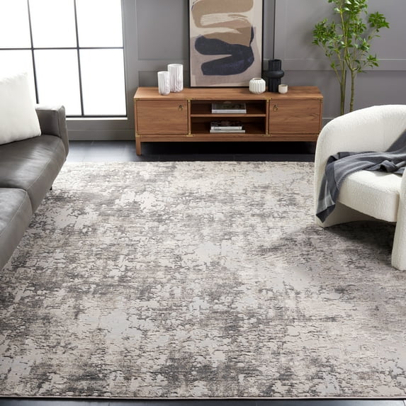SAFAVIEH Continental Laird Distressed Area Rug, Light Beige/Dark Gray, 9' x 12'
