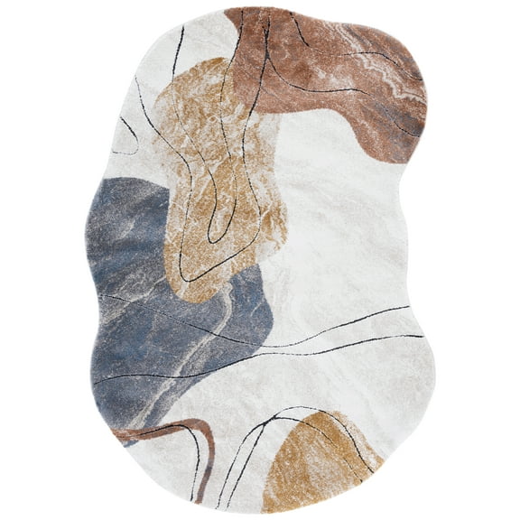 SAFAVIEH Contour Euanthe Abstract Area Rug, Rust/Ivory, 8' x 10'