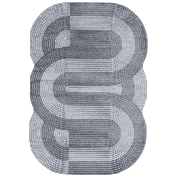 SAFAVIEH Contour Jakov Geometric Area Rug, Grey/Dark Grey, 5'3" x 7'6"