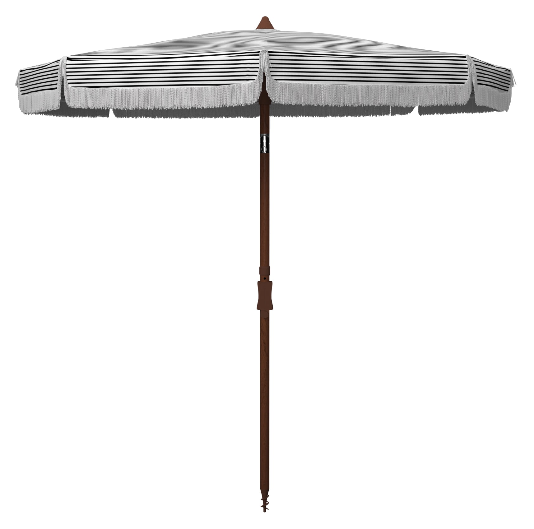 SAFAVIEH Copen 6.5' Beach Patio Umbrella, White/Black