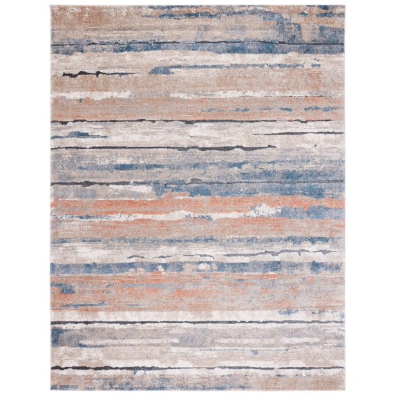 SAFAVIEH Coppertone Grover Striped Area Rug, Ivory/Navy, 9' x 12'