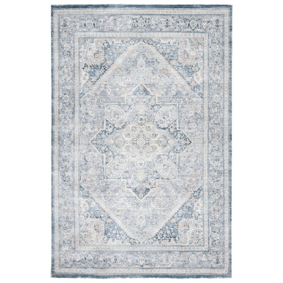 SAFAVIEH Cosmopolitan Carver Medallion Area Rug, Cream/Blue, 3' x 5'