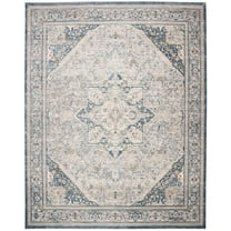 SAFAVIEH Cosmopolitan Carver Medallion Area Rug, Cream/Blue, 8' x 10'