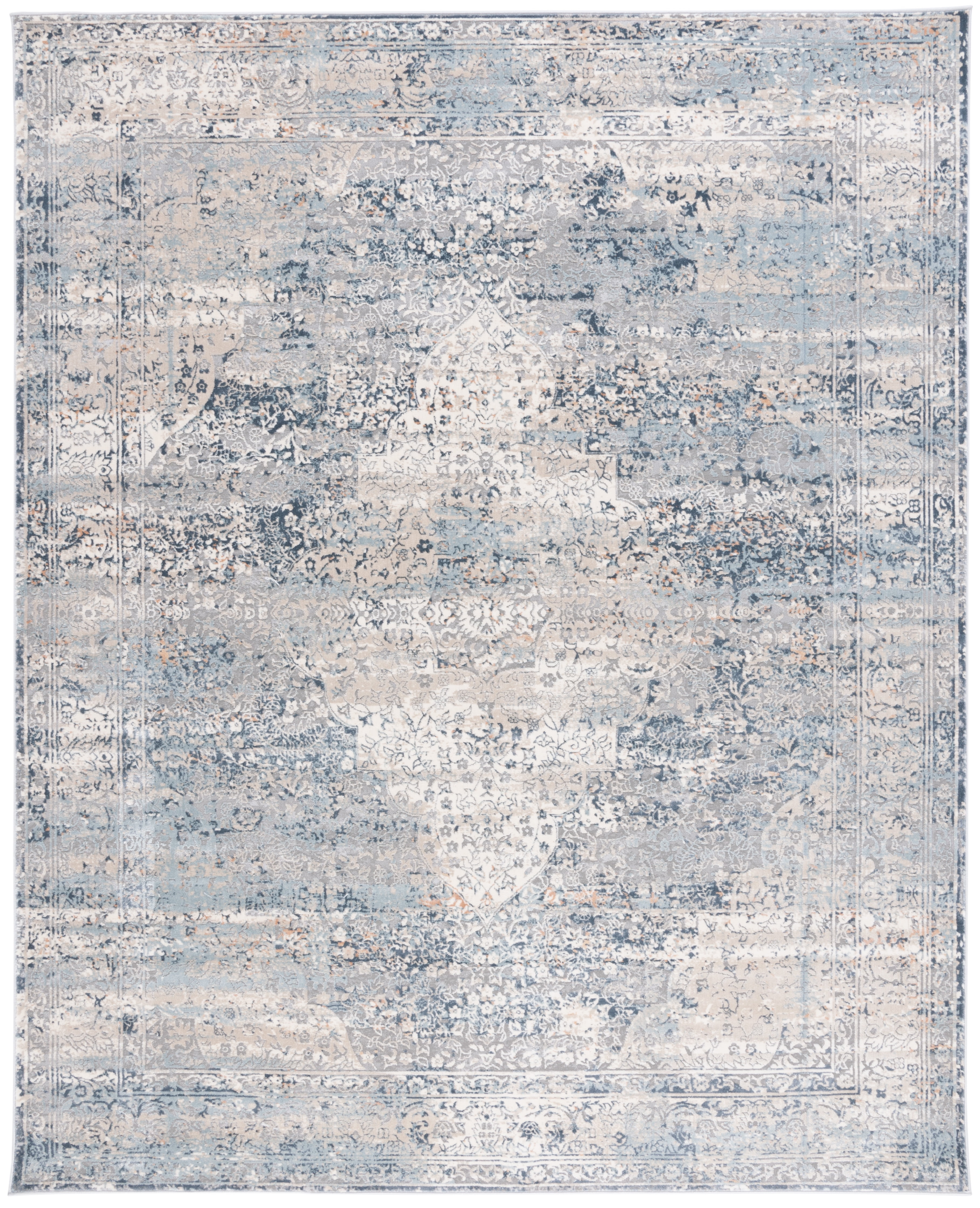 Elegant Vintage Cream & Beige 9' x 12' Hand-Knotted Area Rug