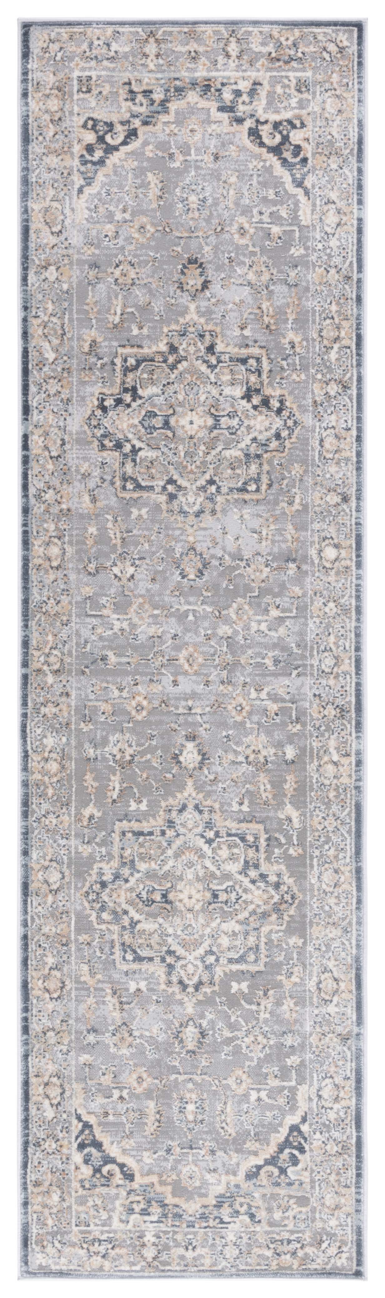 Vintage Blue Cosmopolitan 24" Synthetic Area Rug