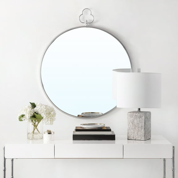 SAFAVIEH Cosra 30 in. Round Solid Frame Mirror, Silver