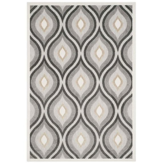 SAFAVIEH Cottage Alease Geometric Indoor/Outdoor Area Rug Grey/Dark Grey, 5'3" x 7'7"