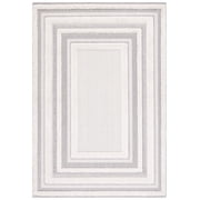 SAFAVIEH Cottage Calla Bordered Indoor/Outdoor Area Rug, Ivory/Grey, 4' x 6'