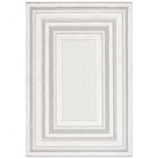 SAFAVIEH Cottage Calla Bordered Indoor/Outdoor Area Rug, Ivory/Grey, 5'3" x 7'7"