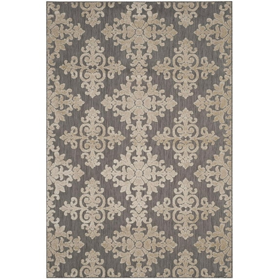 SAFAVIEH Cottage Damjan Geometric Floral Indoor/Outdoor Area Rug Taupe, 5'3" x 7'7"