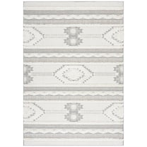 SAFAVIEH Cottage Euphemia Geometric Indoor/Outdoor Area Rug, Ivory/Light Grey, 8' x 10'