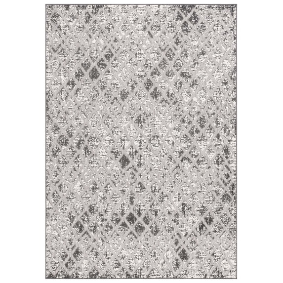 SAFAVIEH Cottage Jytte Geometric Indoor/Outdoor Area Rug, Grey, 4' x 6'