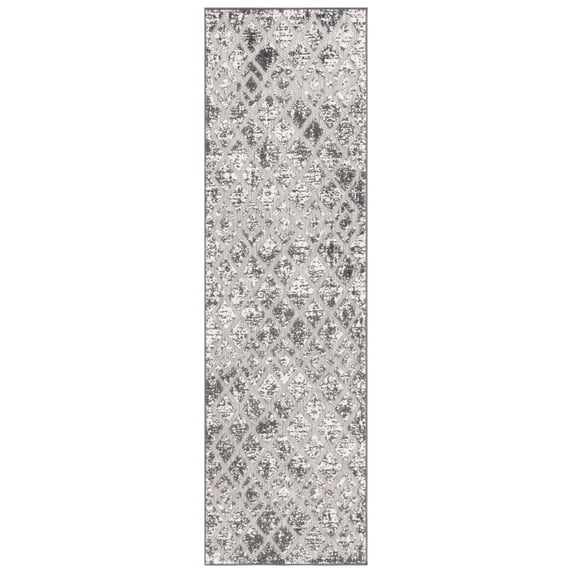 SAFAVIEH Cottage Jytte Geometric Indoor/Outdoor Runner Rug, Grey, 2'3" x 8'