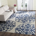 thumbnail image 1 of SAFAVIEH Cottage Keaton Geometric Floral Indoor/Outdoor Area Rug Light Grey/Royal Blue, 5'3" x 7'7", 1 of 5