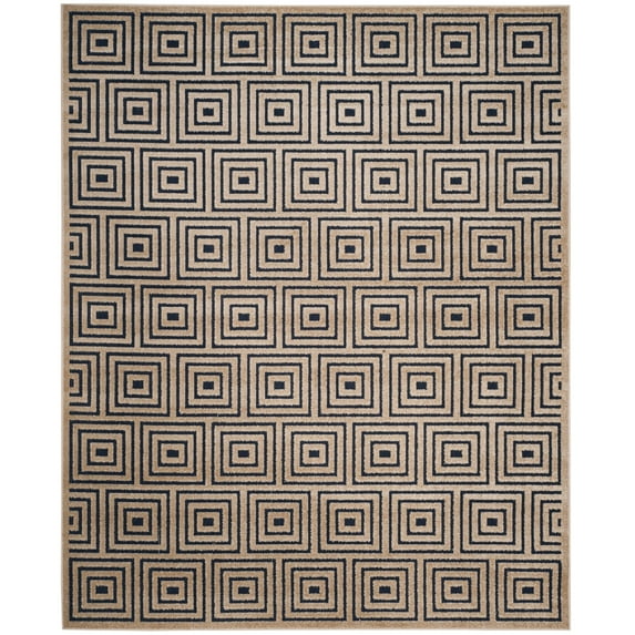 SAFAVIEH Cottage Laraine Geometric Indoor/Outdoor Area Rug Navy/Cream, 4' x 6'