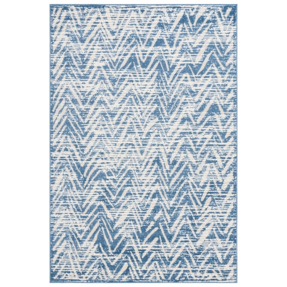 SAFAVIEH Cottage Ronni Chevron Indoor/Outdoor Area Rug, Blue, 4' x 6'