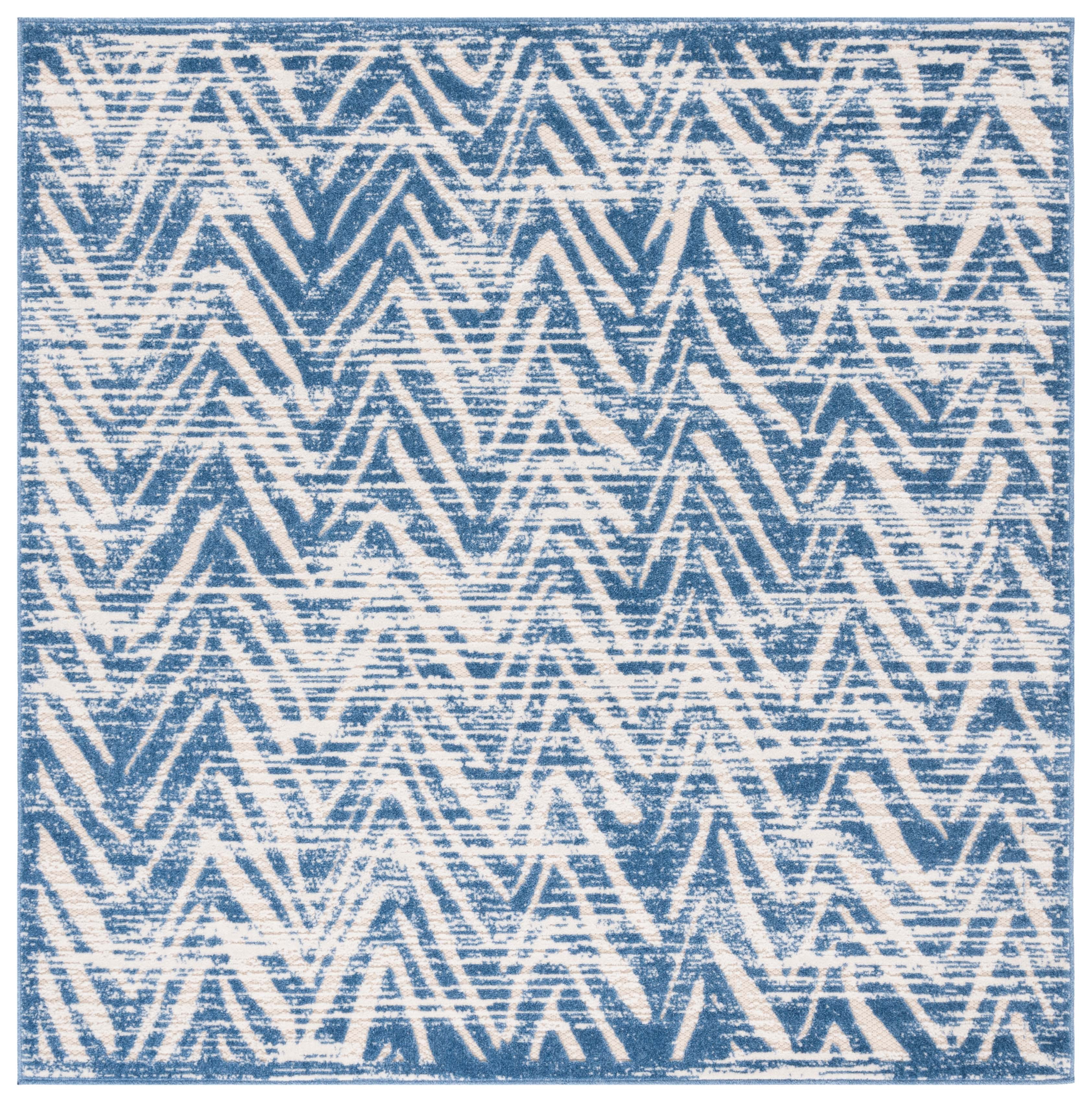 Nicole Miller New York Patio Country Ombre Chevron Rug – 6'6"x9'2" Indoor/Outdoor Low Pile Beige/Cream