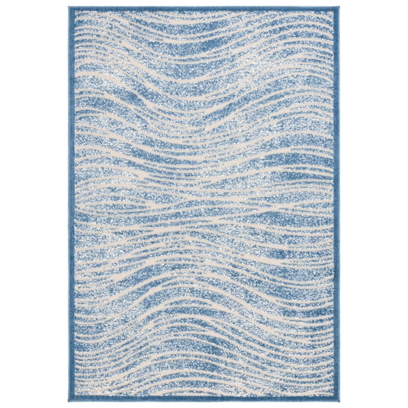 SAFAVIEH Cottage Tayler Geometric Indoor/Outdoor Area Rug, Blue, 4' x 6'