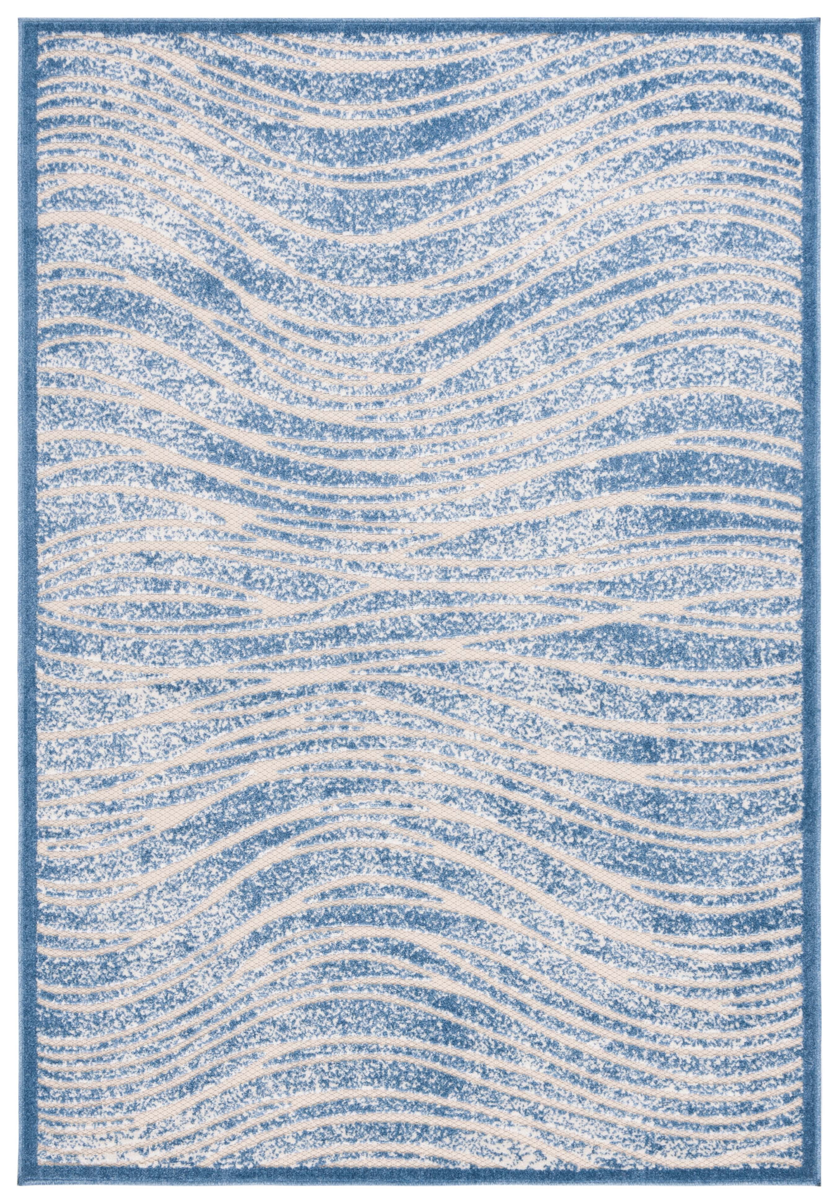 SAFAVIEH Cottage Tayler Geometric Indoor/Outdoor Area Rug, Blue, 5'3" x 7'7"