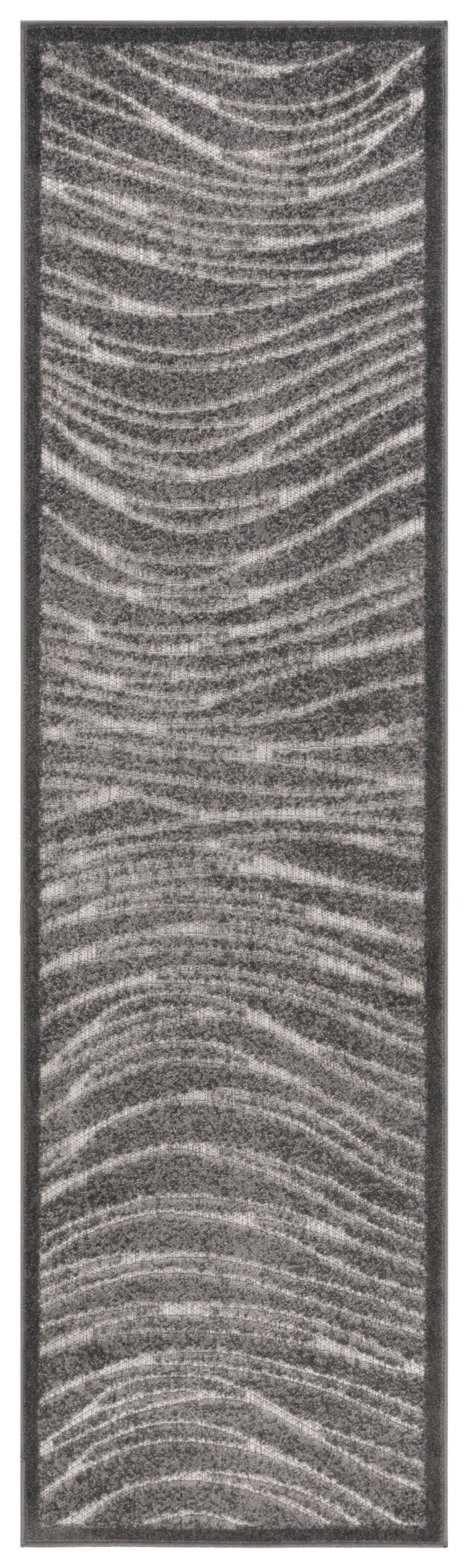 SAFAVIEH Cottage Tayler Geometric Indoor/Outdoor Runner Rug, Grey, 2'3" x 8'