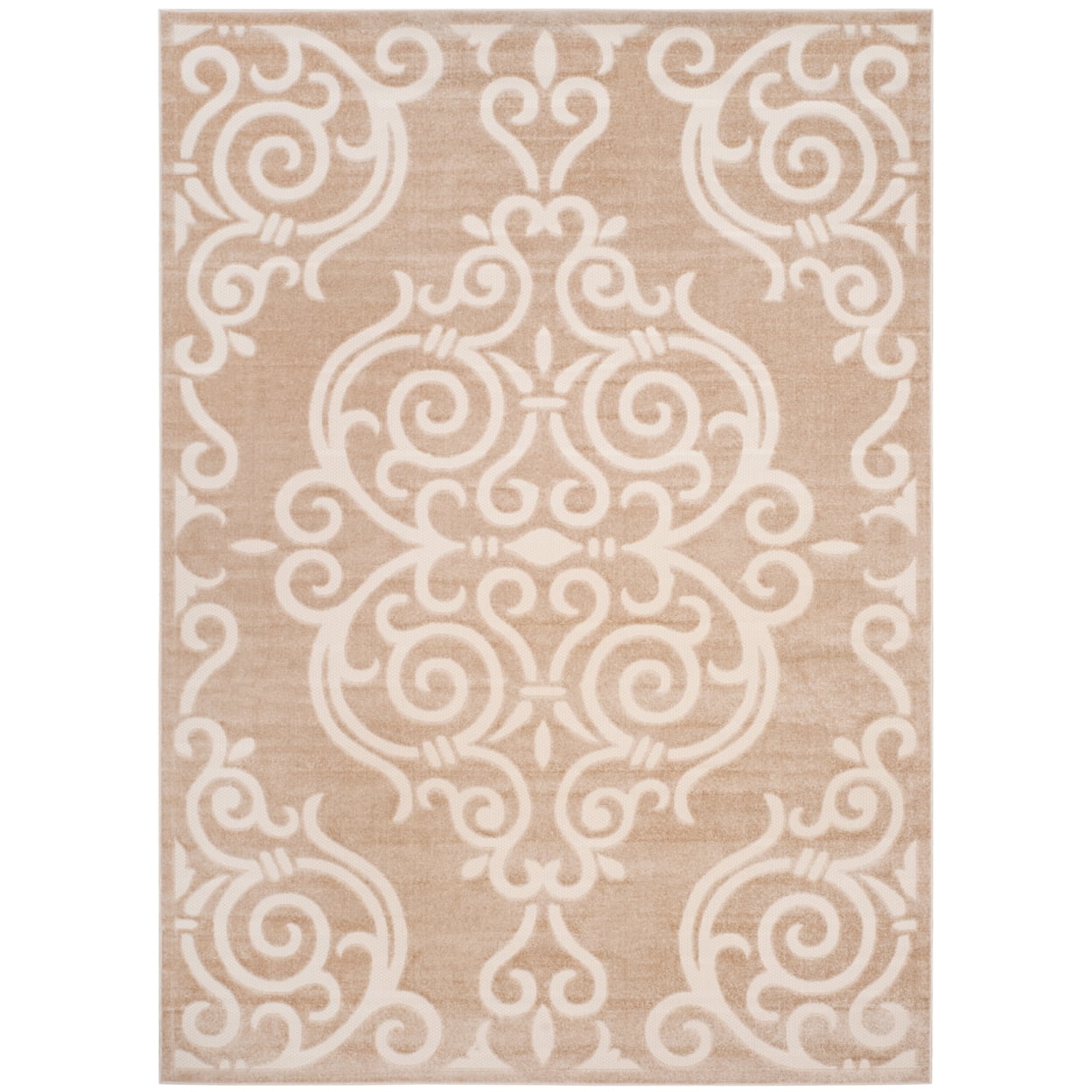 SAFAVIEH Cottage Toby Swirls Indoor/Outdoor Area Rug Light Beige/Cream ...