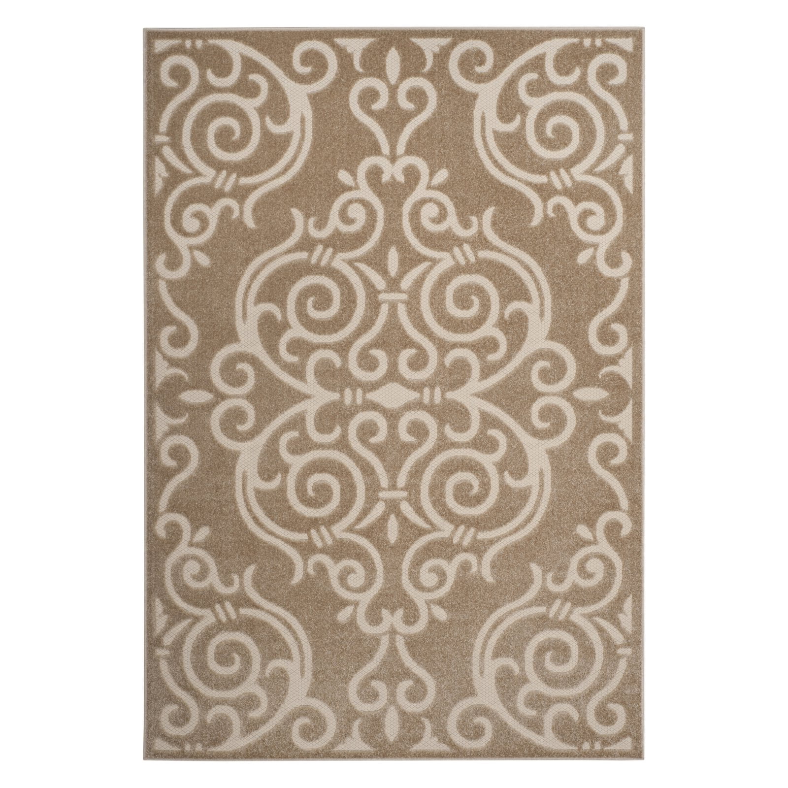 SAFAVIEH Cottage Toby Swirls Indoor/Outdoor Area Rug Light Beige/Cream ...