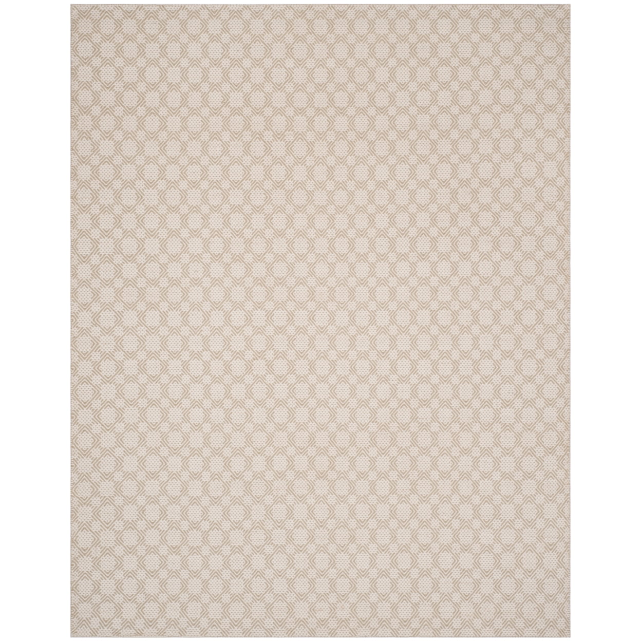 Beige/Ivory Geometric Wool Flat Woven 8' x 10' Rug
