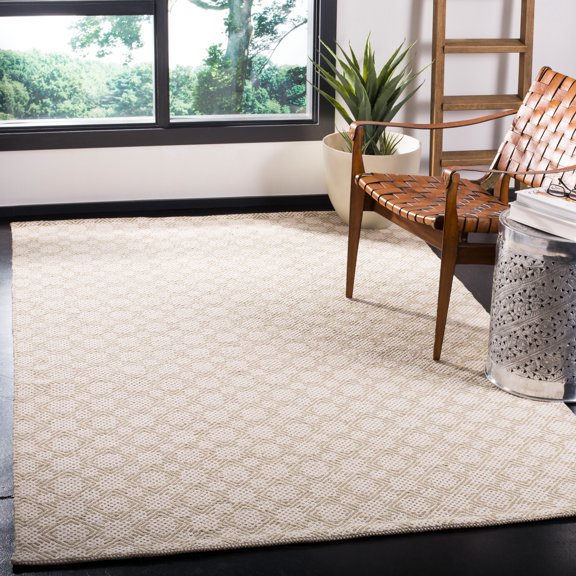 Safavieh Cotton Kilim Kilim Damask Cotton Area Rug, Beige/Ivory, 5' x 8'