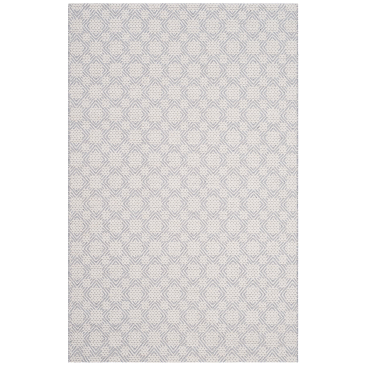 Nomadic Ivory Geometric 4' x 6' Handwoven Wool-Cotton Rug