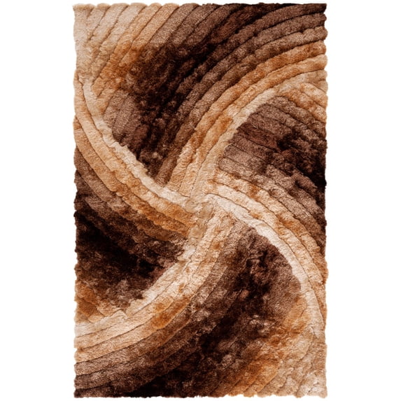 SAFAVIEH Courtney Abstract Shag Area Rug, Mink, 9' x 12'