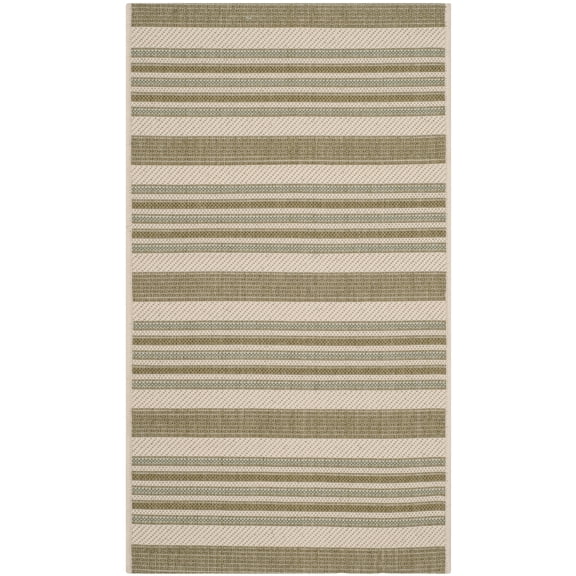 Safavieh Courtyard Aaron Striped Indoor/Outdoor Area Rug, Beige/Green, 2'7" x 5'