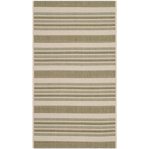 Safavieh Courtyard Aaron Striped Indoor/Outdoor Area Rug, Beige/Green, 2'7" x 5'