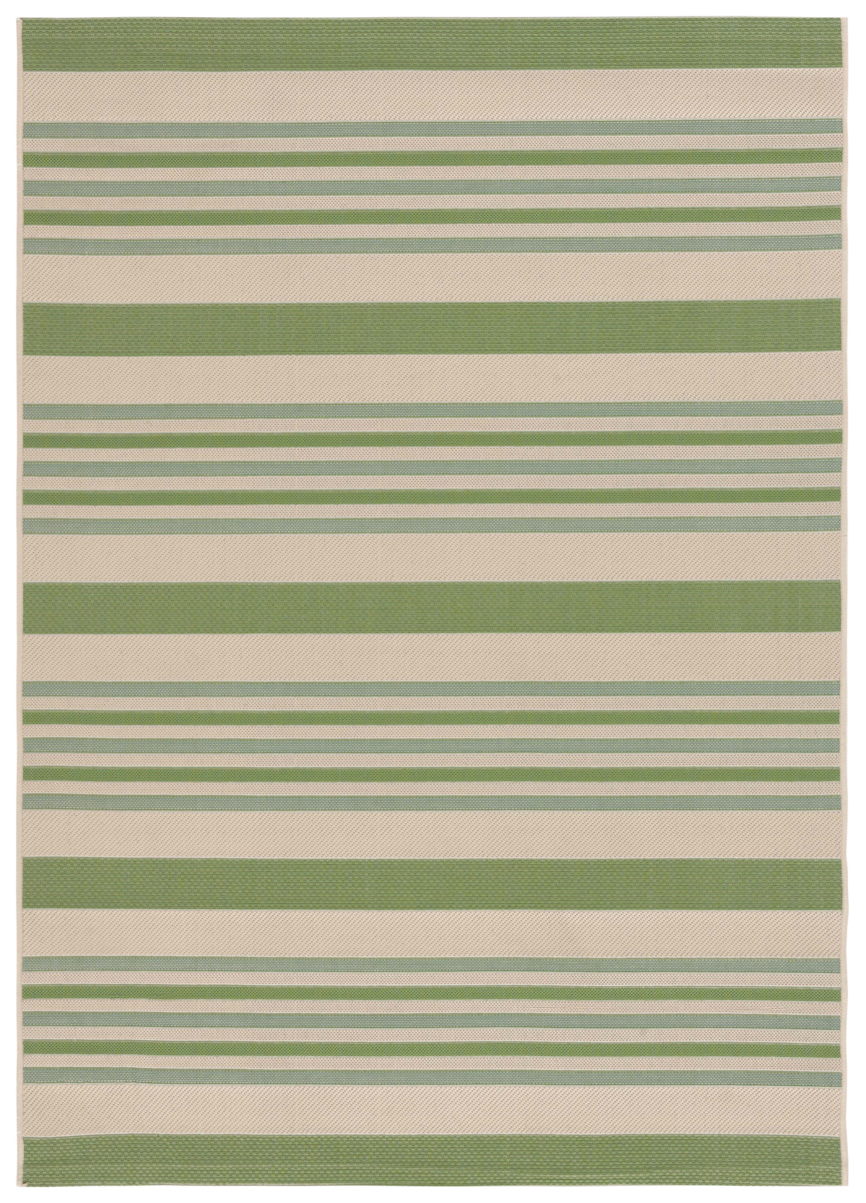 Safavieh Courtyard Aaron Striped Indoor/Outdoor Area Rug, Beige/Green, 6'7" x 9'6"