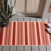 Safavieh Courtyard Aaron Striped Indoor/Outdoor Area Rug, Beige/Red, 2'7" x 5'