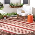 thumbnail image 1 of Safavieh Courtyard Aaron Striped Indoor/Outdoor Area Rug, Beige/Red, 6'7" x 6'7" Round, 1 of 8