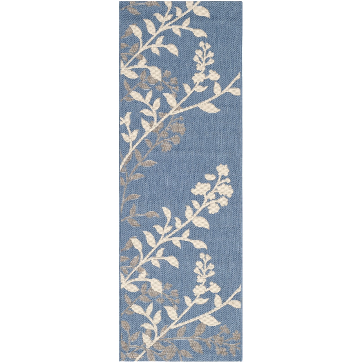 Fairview Spring Blue Rug SAFAVIEH Courtyard Abraham Floral Indoor/Outdoor Runner Rug, Blue/Beige ...