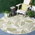 thumbnail image 1 of Safavieh Courtyard Adair Botanical Indoor/Outdoor Area Rug, Ivory/Green, 6'7" x 6'7" Round, 1 of 9