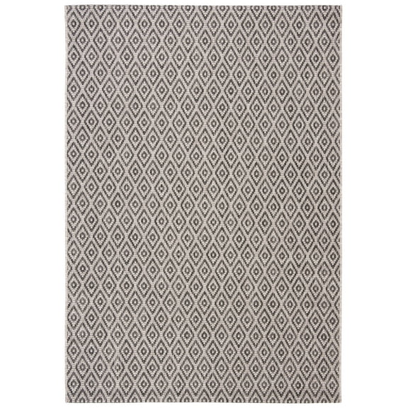 SAFAVIEH Courtyard Adair Geometric Indoor/Outdoor Area Rug, 9' x 12', Beige/Black
