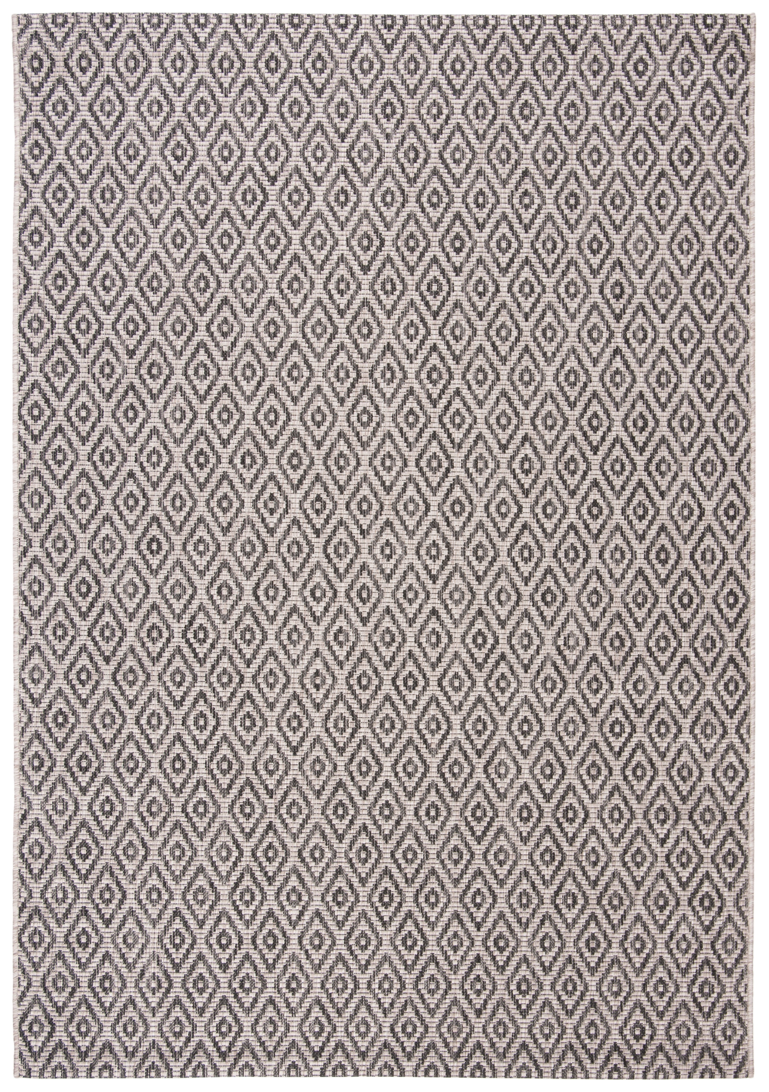 SAFAVIEH Courtyard Adair Geometric Indoor/Outdoor Area Rug, Beige/Black, 5'3" x 7'7"